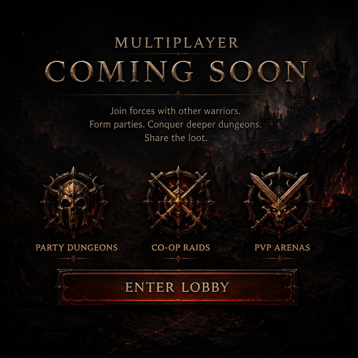 Multiplayer lobby — coming soon